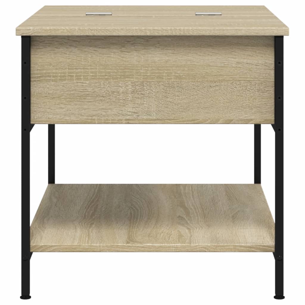 vidaXL Măsuță de cafea, 70x50x50 cm, lemn prelucrat și metal vidaXL Măsuță de cafea, 70x50x50 cm, lemn prelucrat și metal