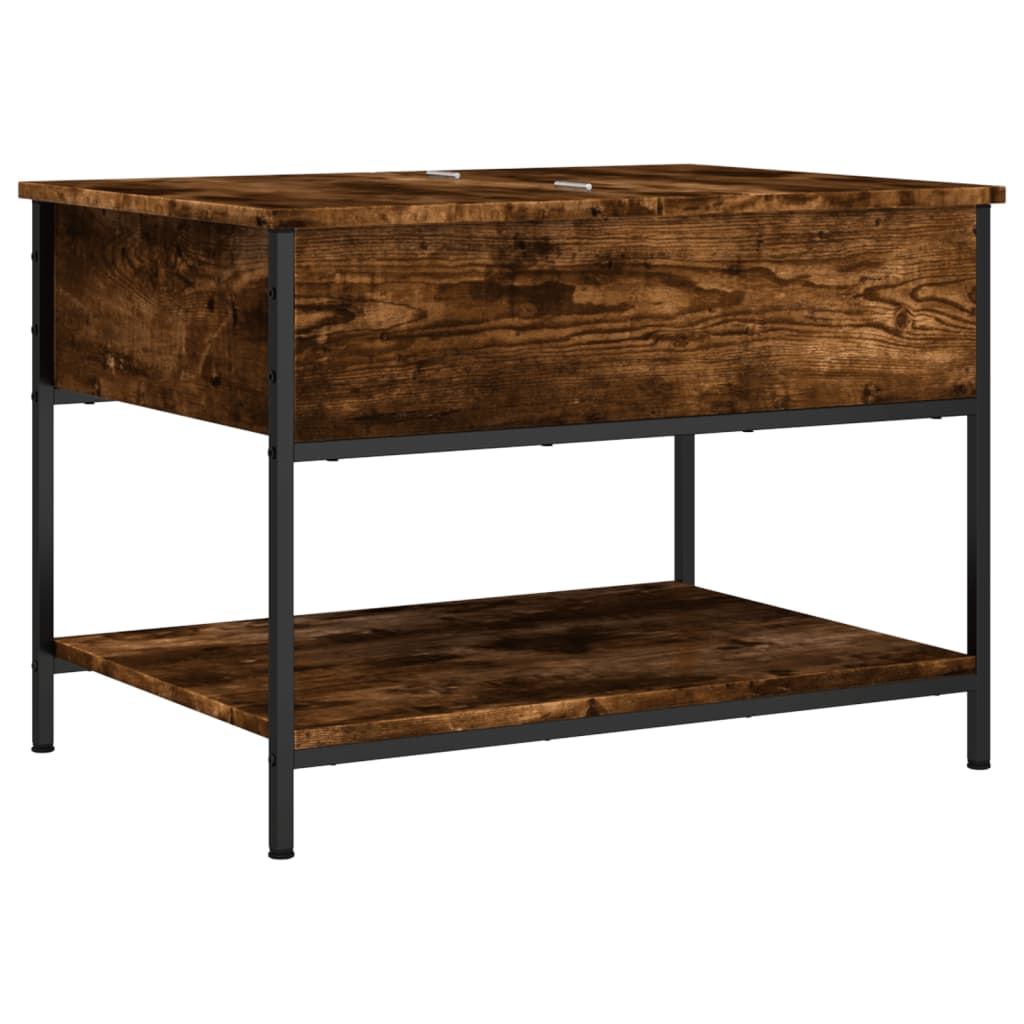 vidaXL Măsuță de cafea, 70x50x50 cm, lemn prelucrat și metal vidaXL Măsuță de cafea, 70x50x50 cm, lemn prelucrat și metal