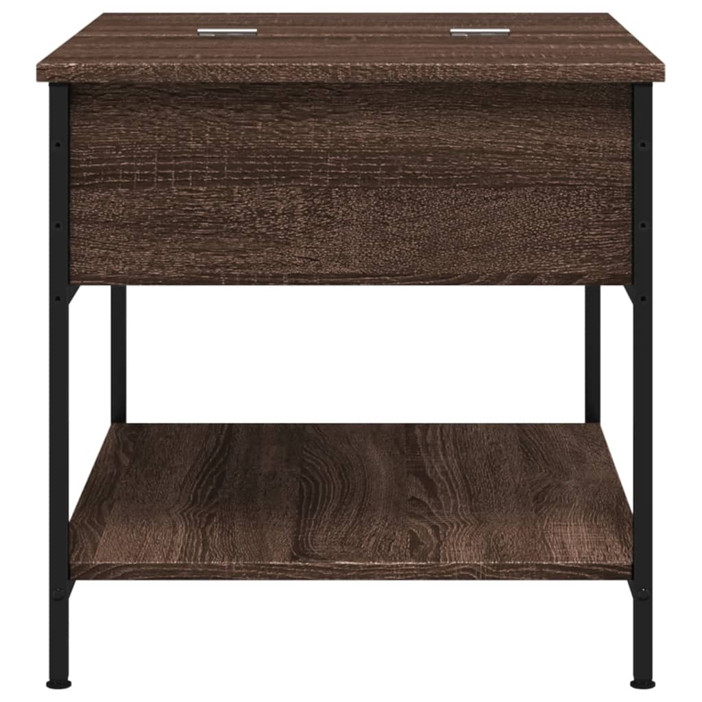 vidaXL Măsuță de cafea stejar maro 70x50x50 cm lemn prelucrat și metal vidaXL Măsuță de cafea stejar maro 70x50x50 cm lemn prelucrat și metal