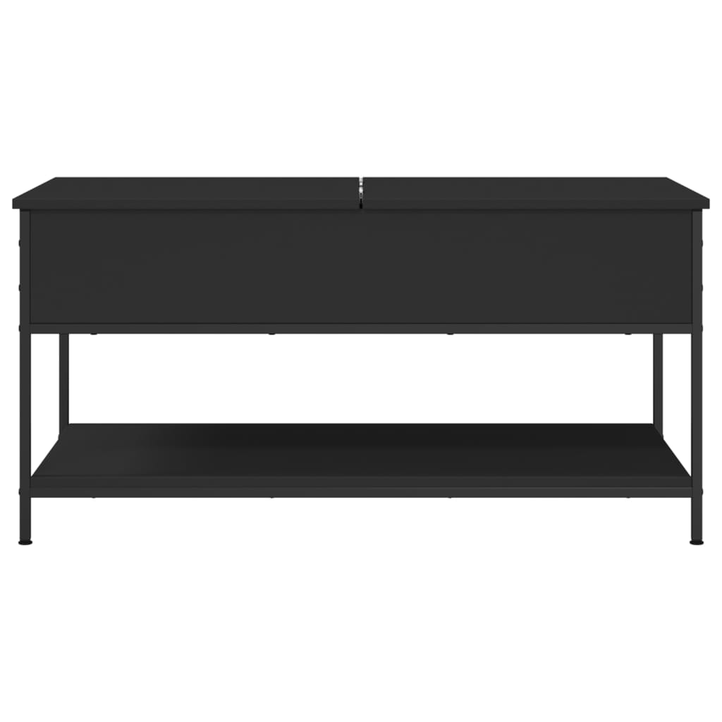 vidaXL Măsuță de cafea, negru, 100x50x50 cm, lemn prelucrat și metal