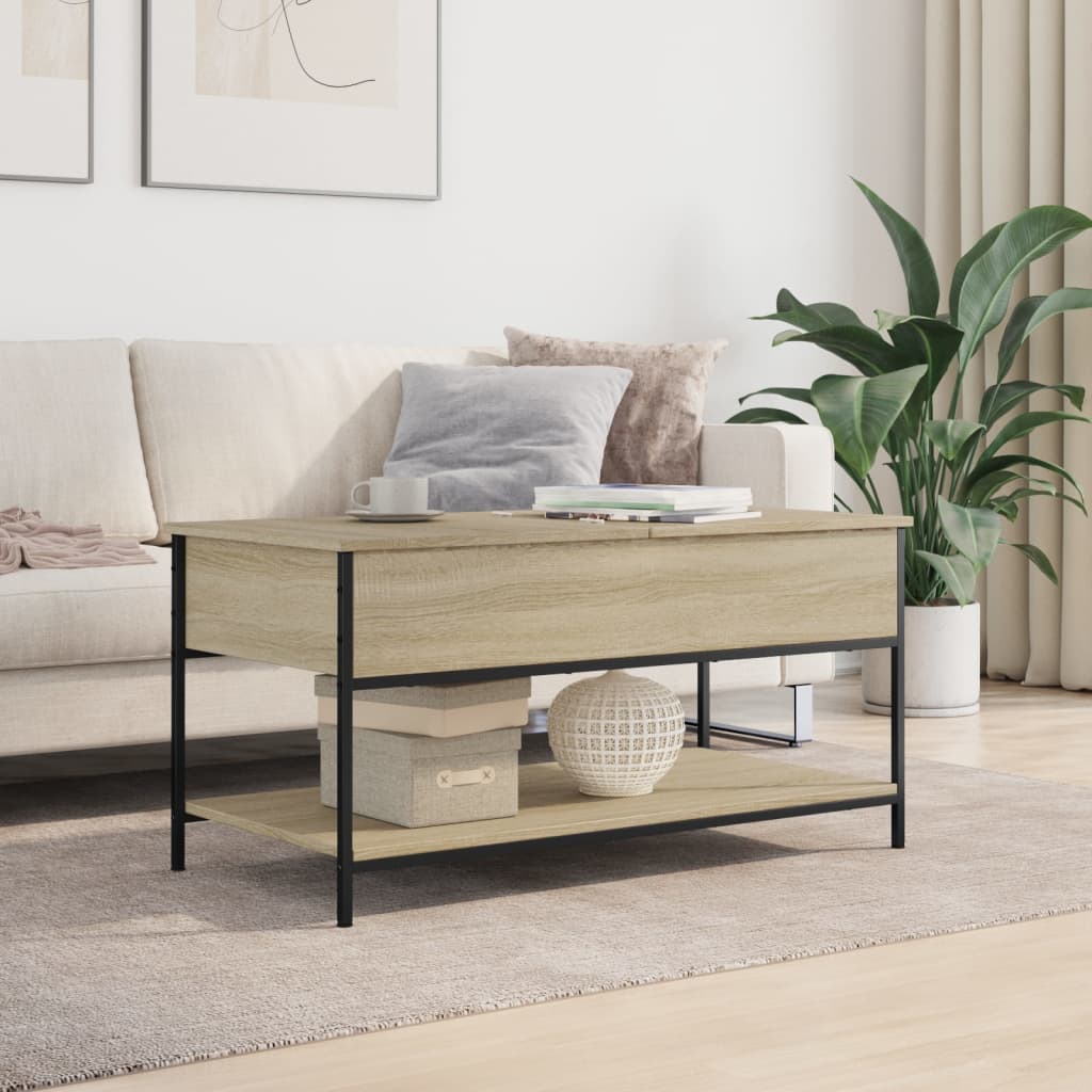vidaXL Măsuță de cafea stejar sonoma 100x50x50 cm lemn prelucrat/metal vidaXL Măsuță de cafea stejar sonoma 100x50x50 cm lemn prelucrat/metal