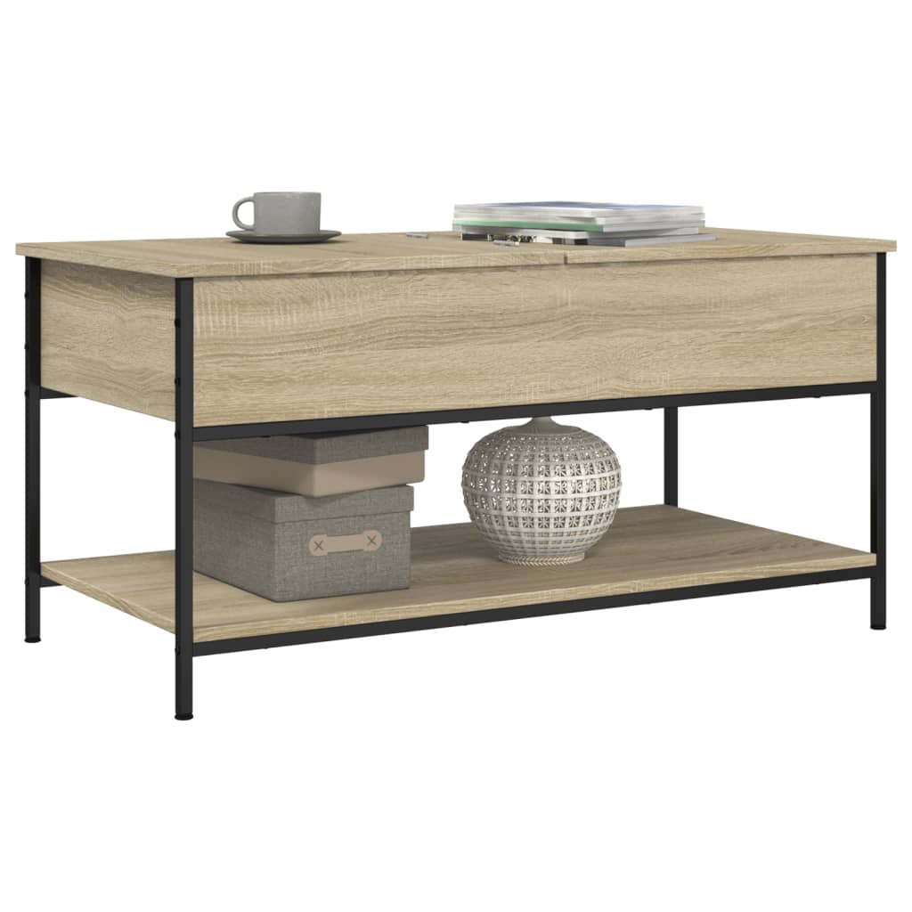 vidaXL Măsuță de cafea stejar sonoma 100x50x50 cm lemn prelucrat/metal vidaXL Măsuță de cafea stejar sonoma 100x50x50 cm lemn prelucrat/metal