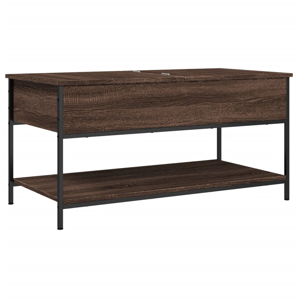 vidaXL Măsuță de cafea stejar maro 100x50x50 cm lemn prelucrat/metal vidaXL Măsuță de cafea stejar maro 100x50x50 cm lemn prelucrat/metal