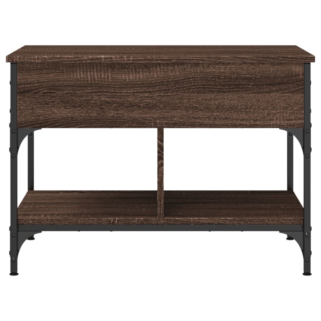 vidaXL Măsuță de cafea stejar maro 70x50x50 cm lemn prelucrat și metal vidaXL Măsuță de cafea stejar maro 70x50x50 cm lemn prelucrat și metal