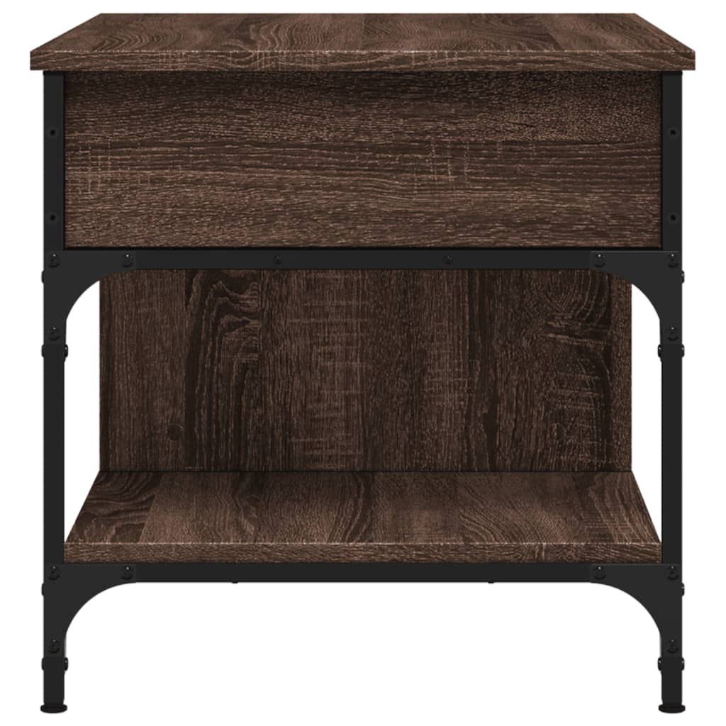vidaXL Măsuță de cafea stejar maro 70x50x50 cm lemn prelucrat și metal vidaXL Măsuță de cafea stejar maro 70x50x50 cm lemn prelucrat și metal