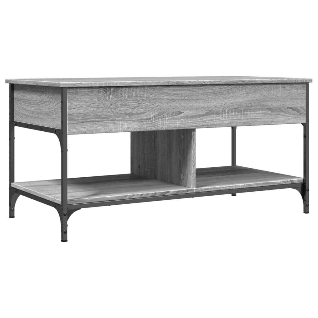 vidaXL Măsuță de cafea gri sonoma 100x50x50 cm lemn prelucrat și metal