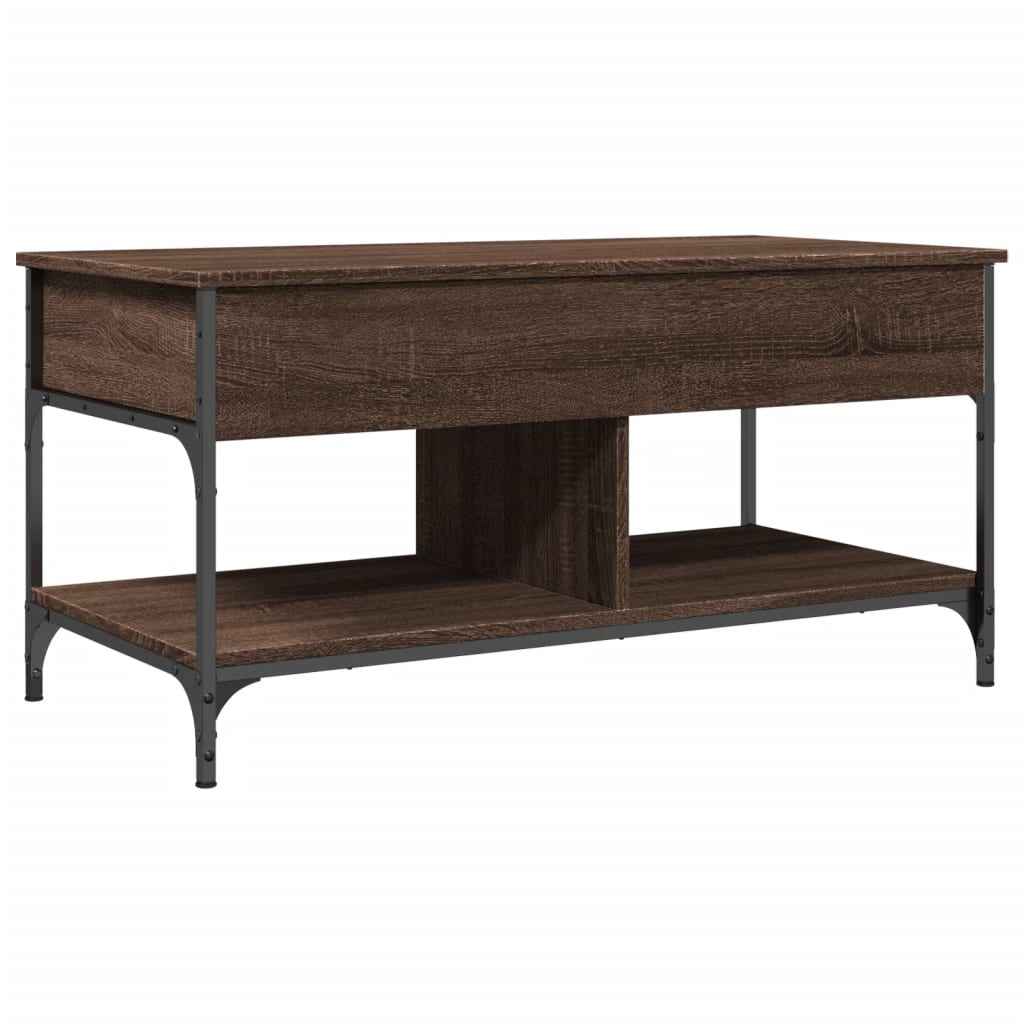 vidaXL Măsuță de cafea stejar maro 100x50x50 cm lemn prelucrat/metal vidaXL Măsuță de cafea stejar maro 100x50x50 cm lemn prelucrat/metal