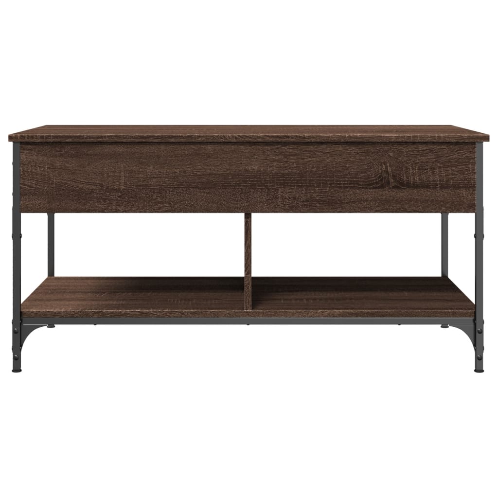 vidaXL Măsuță de cafea stejar maro 100x50x50 cm lemn prelucrat/metal vidaXL Măsuță de cafea stejar maro 100x50x50 cm lemn prelucrat/metal