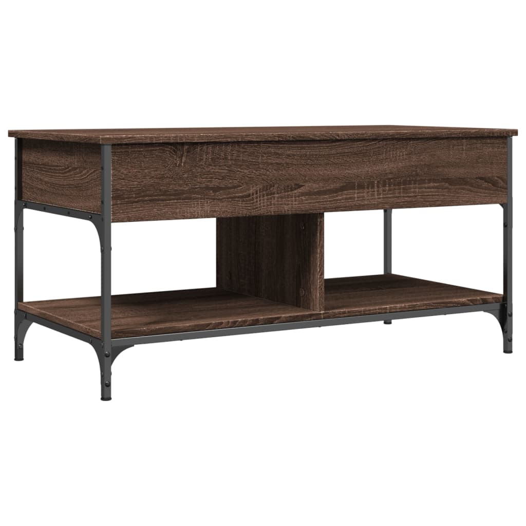 vidaXL Măsuță de cafea stejar maro 100x50x50 cm lemn prelucrat/metal vidaXL Măsuță de cafea stejar maro 100x50x50 cm lemn prelucrat/metal