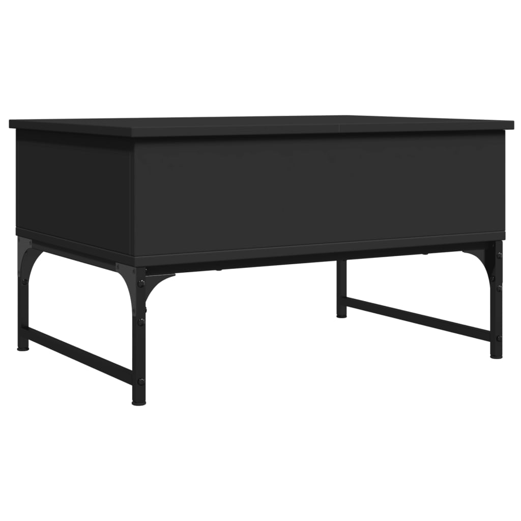 vidaXL Măsuță de cafea, negru, 70x50x40 cm, lemn prelucrat și metal vidaXL Măsuță de cafea, negru, 70x50x40 cm, lemn prelucrat și metal