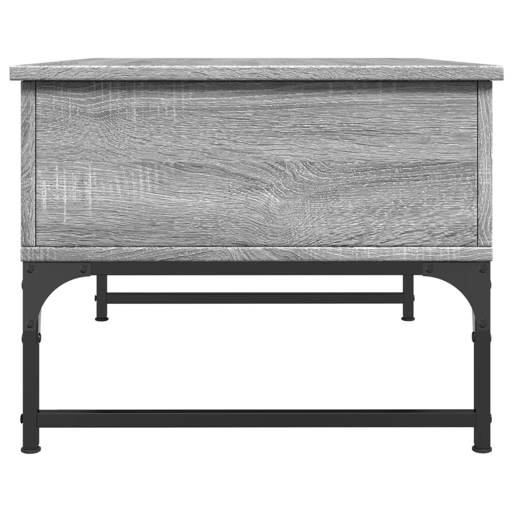 vidaXL Măsuță de cafea, gri sonoma 70x50x40 cm lemn prelucrat și metal