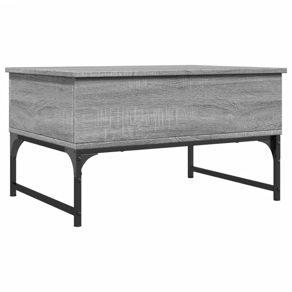 vidaXL Măsuță de cafea, gri sonoma 70x50x40 cm lemn prelucrat și metal