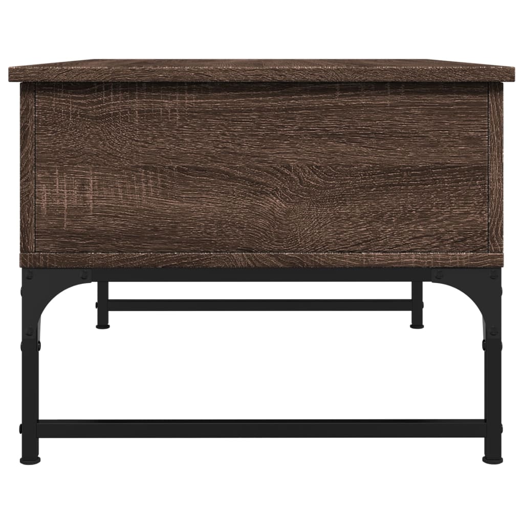 vidaXL Măsuță de cafea stejar maro 70x50x40 cm lemn prelucrat și metal vidaXL Măsuță de cafea stejar maro 70x50x40 cm lemn prelucrat și metal