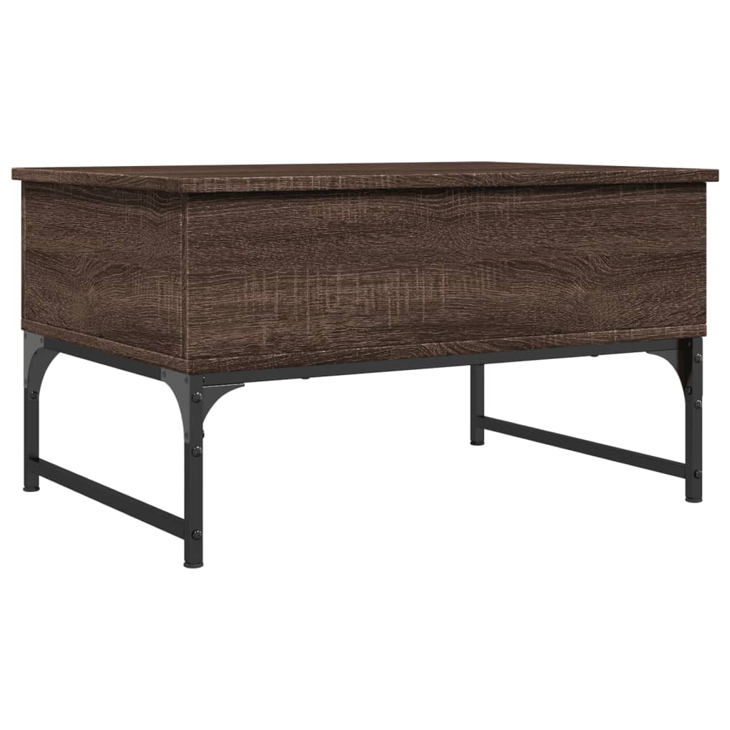 vidaXL Măsuță de cafea stejar maro 70x50x40 cm lemn prelucrat și metal vidaXL Măsuță de cafea stejar maro 70x50x40 cm lemn prelucrat și metal