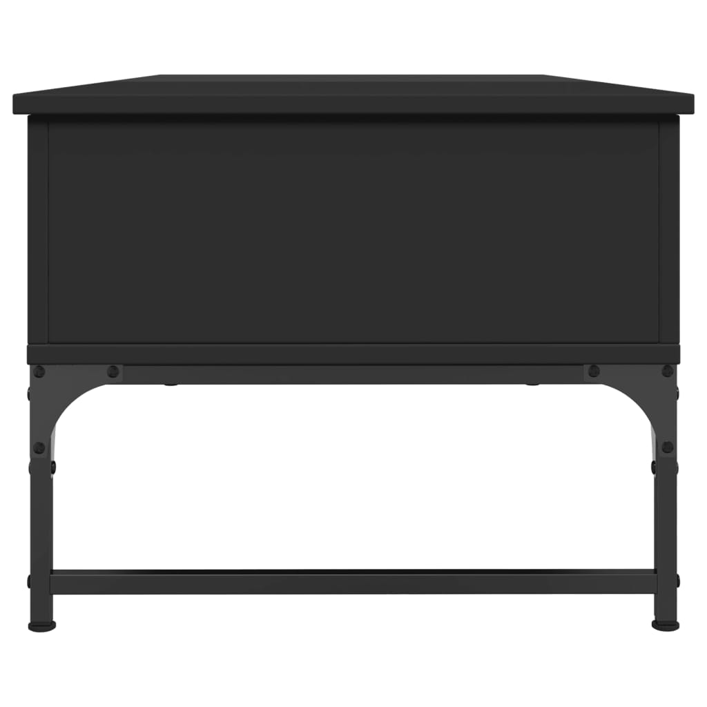 vidaXL Măsuță de cafea, negru, 100x50x40 cm, lemn prelucrat și metal vidaXL Măsuță de cafea, negru, 100x50x40 cm, lemn prelucrat și metal