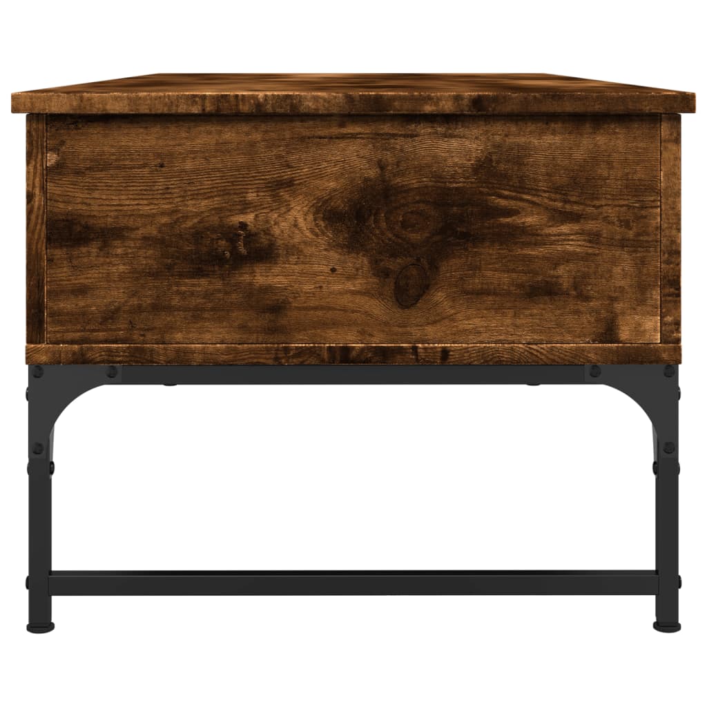 vidaXL Măsuță de cafea stejar fumuriu 100x50x40cm lemn prelucrat/metal