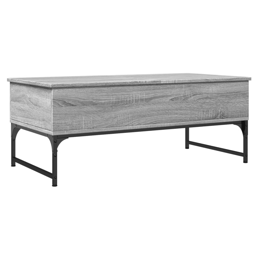 vidaXL Măsuță de cafea, gri sonoma, 100x50x40 cm, lemn prelucrat/metal
