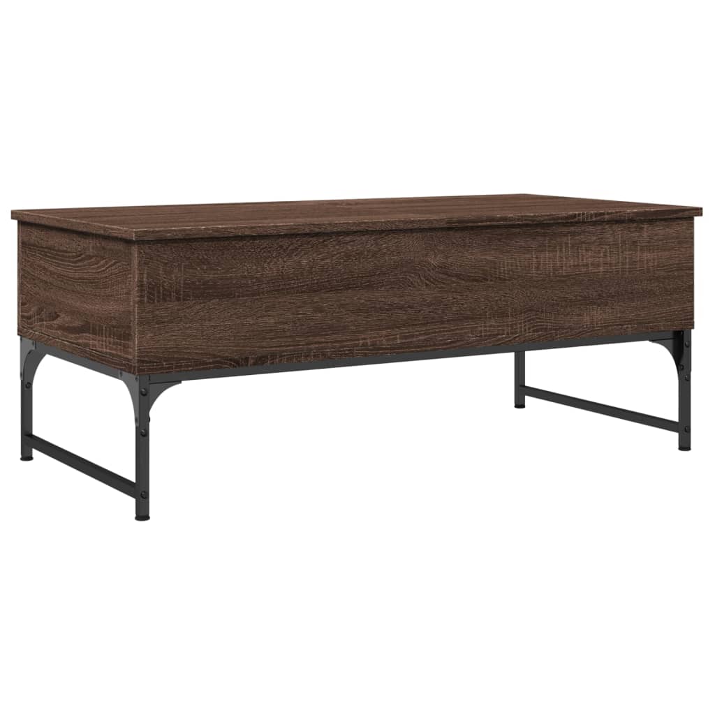 vidaXL Măsuță de cafea, stejar maro, 100x50x40cm, lemn prelucrat/metal vidaXL Măsuță de cafea, stejar maro, 100x50x40cm, lemn prelucrat/metal