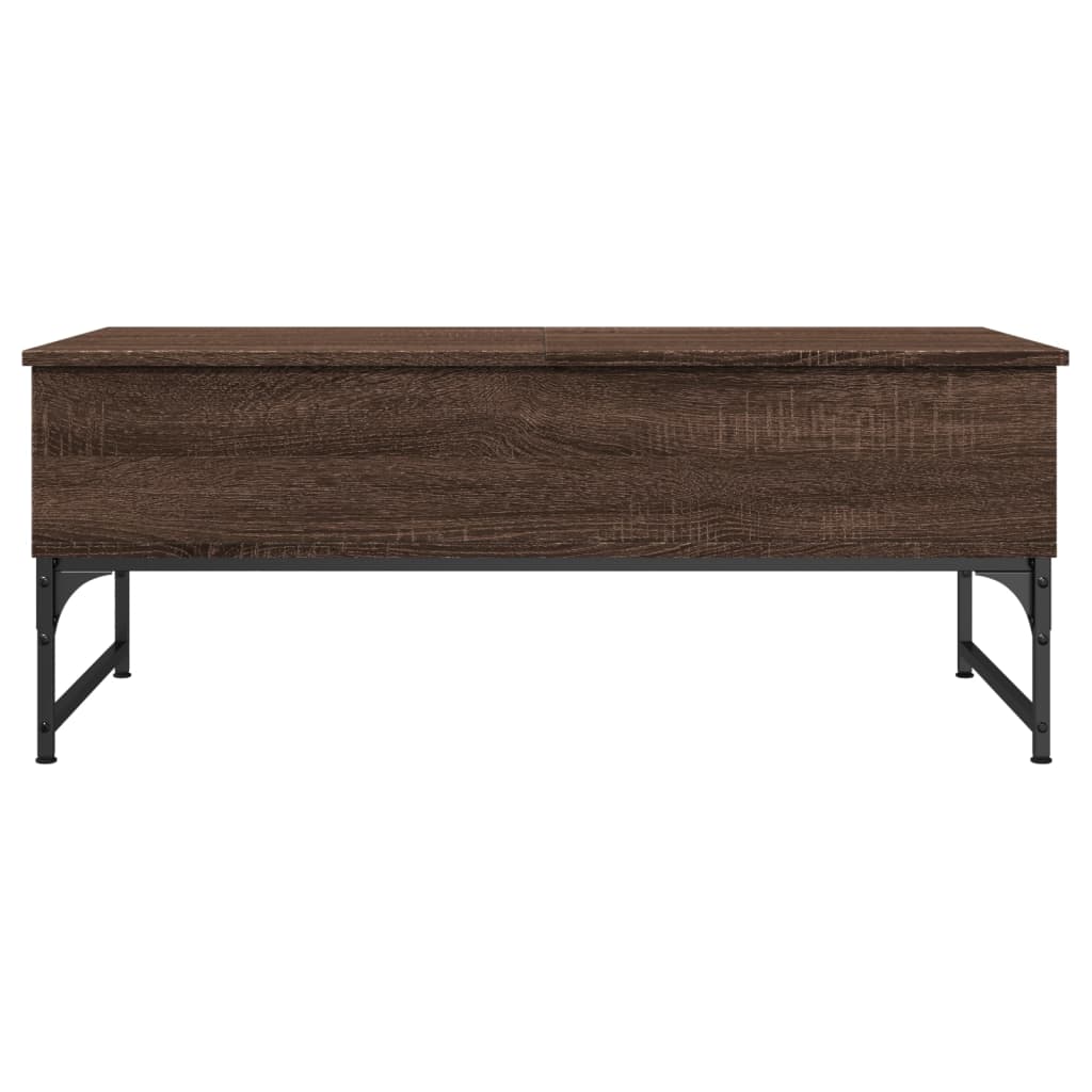 vidaXL Măsuță de cafea, stejar maro, 100x50x40cm, lemn prelucrat/metal vidaXL Măsuță de cafea, stejar maro, 100x50x40cm, lemn prelucrat/metal