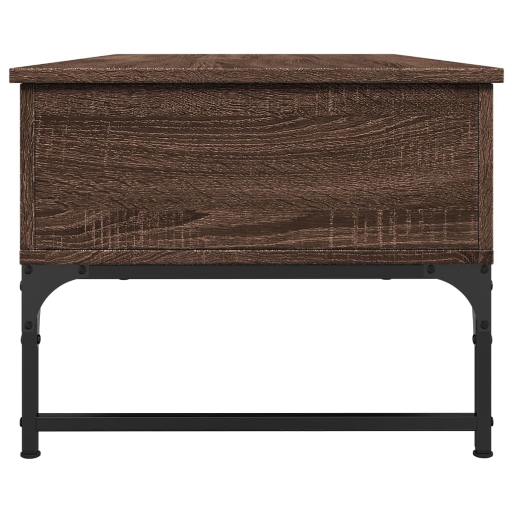vidaXL Măsuță de cafea, stejar maro, 100x50x40cm, lemn prelucrat/metal vidaXL Măsuță de cafea, stejar maro, 100x50x40cm, lemn prelucrat/metal