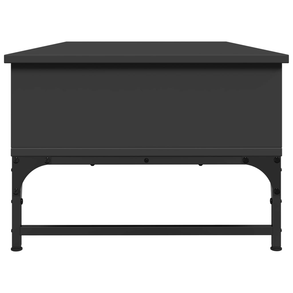 vidaXL Măsuță de cafea, negru, 100x50x35 cm, lemn prelucrat și metal vidaXL Măsuță de cafea, negru, 100x50x35 cm, lemn prelucrat și metal