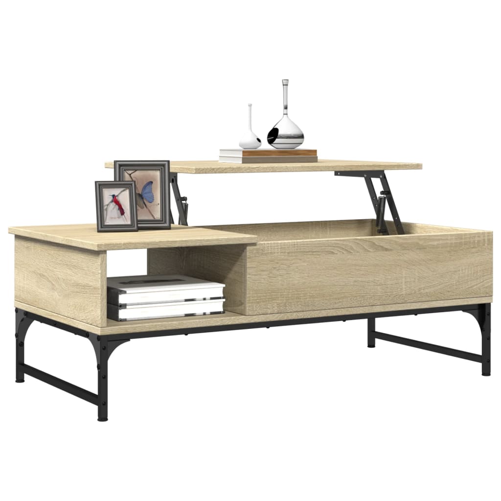 vidaXL Măsuță cafea stejar sonoma 100x50x35 cm lemn prelucrat și metal vidaXL Măsuță cafea stejar sonoma 100x50x35 cm lemn prelucrat și metal