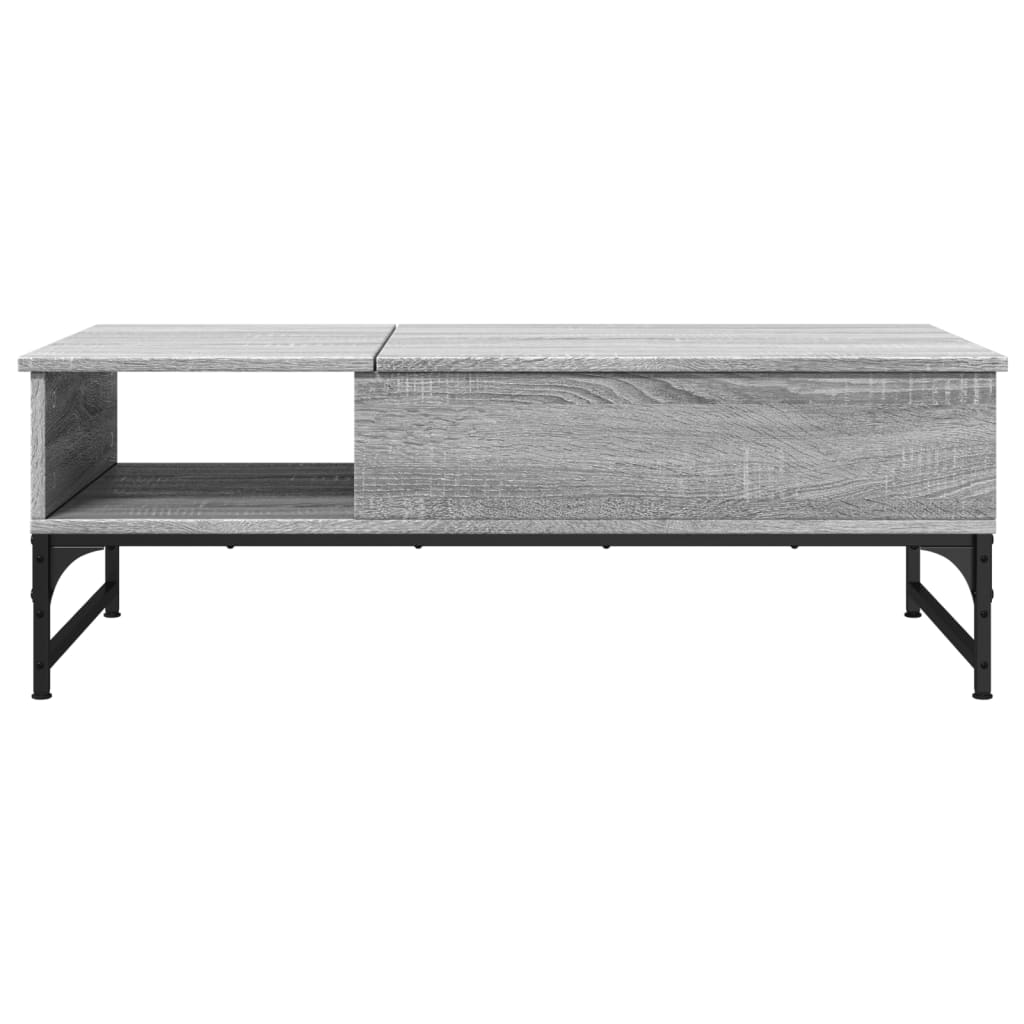 vidaXL Măsuță de cafea, gri sonoma, 100x50x35 cm, lemn prelucrat/metal