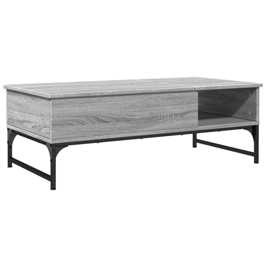 vidaXL Măsuță de cafea, gri sonoma, 100x50x35 cm, lemn prelucrat/metal