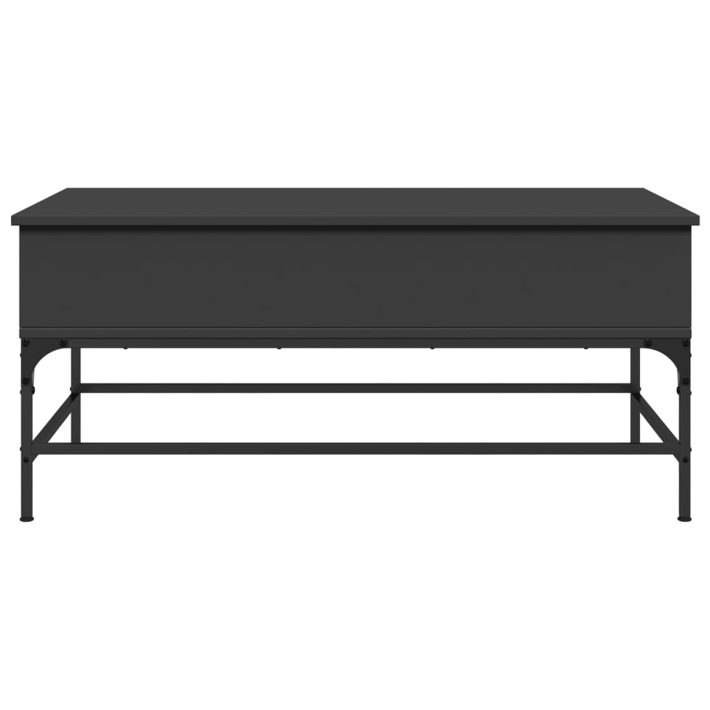 vidaXL Măsuță de cafea, negru, 100x50x45 cm, lemn prelucrat și metal vidaXL Măsuță de cafea, negru, 100x50x45 cm, lemn prelucrat și metal