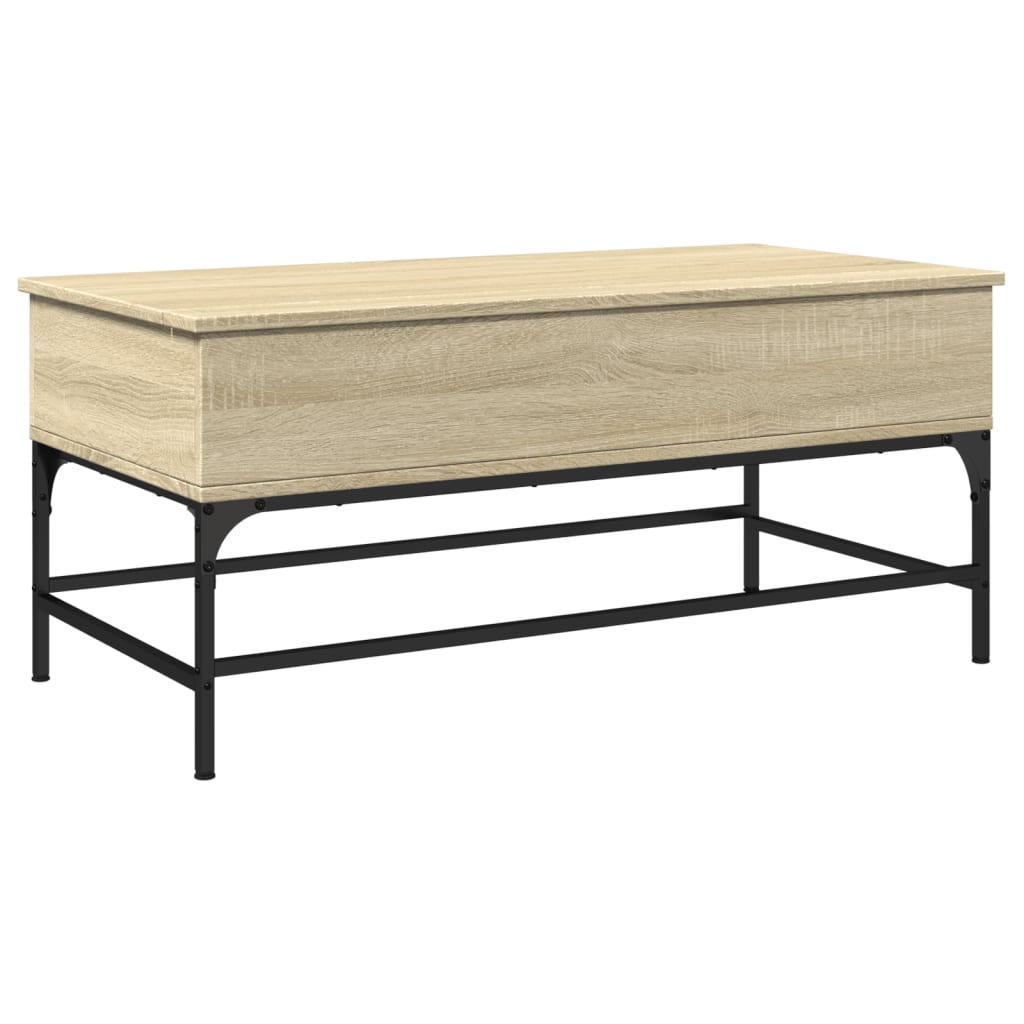 vidaXL Măsuță cafea stejar sonoma 100x50x45 cm lemn prelucrat și metal vidaXL Măsuță cafea stejar sonoma 100x50x45 cm lemn prelucrat și metal