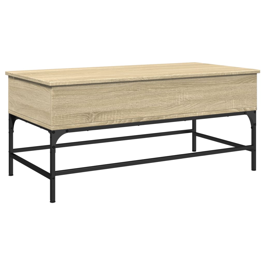vidaXL Măsuță cafea stejar sonoma 100x50x45 cm lemn prelucrat și metal vidaXL Măsuță cafea stejar sonoma 100x50x45 cm lemn prelucrat și metal
