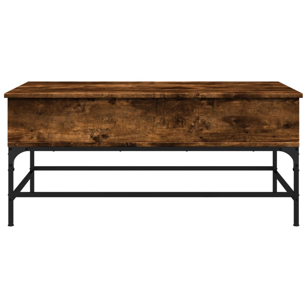 vidaXL Măsuță cafea, stejar fumuriu 100x50x45 cm lemn prelucrat/metal vidaXL Măsuță cafea, stejar fumuriu 100x50x45 cm lemn prelucrat/metal