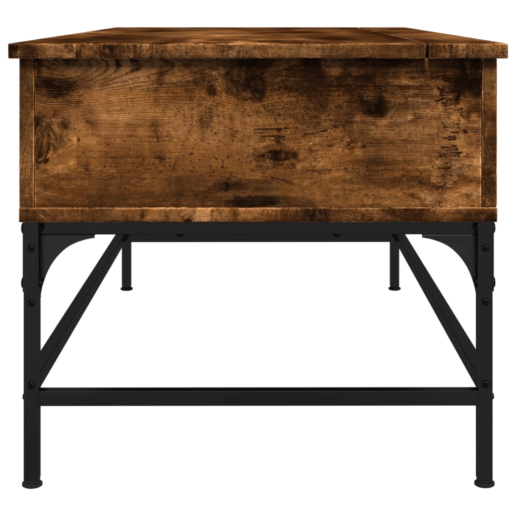 vidaXL Măsuță cafea, stejar fumuriu 100x50x45 cm lemn prelucrat/metal vidaXL Măsuță cafea, stejar fumuriu 100x50x45 cm lemn prelucrat/metal