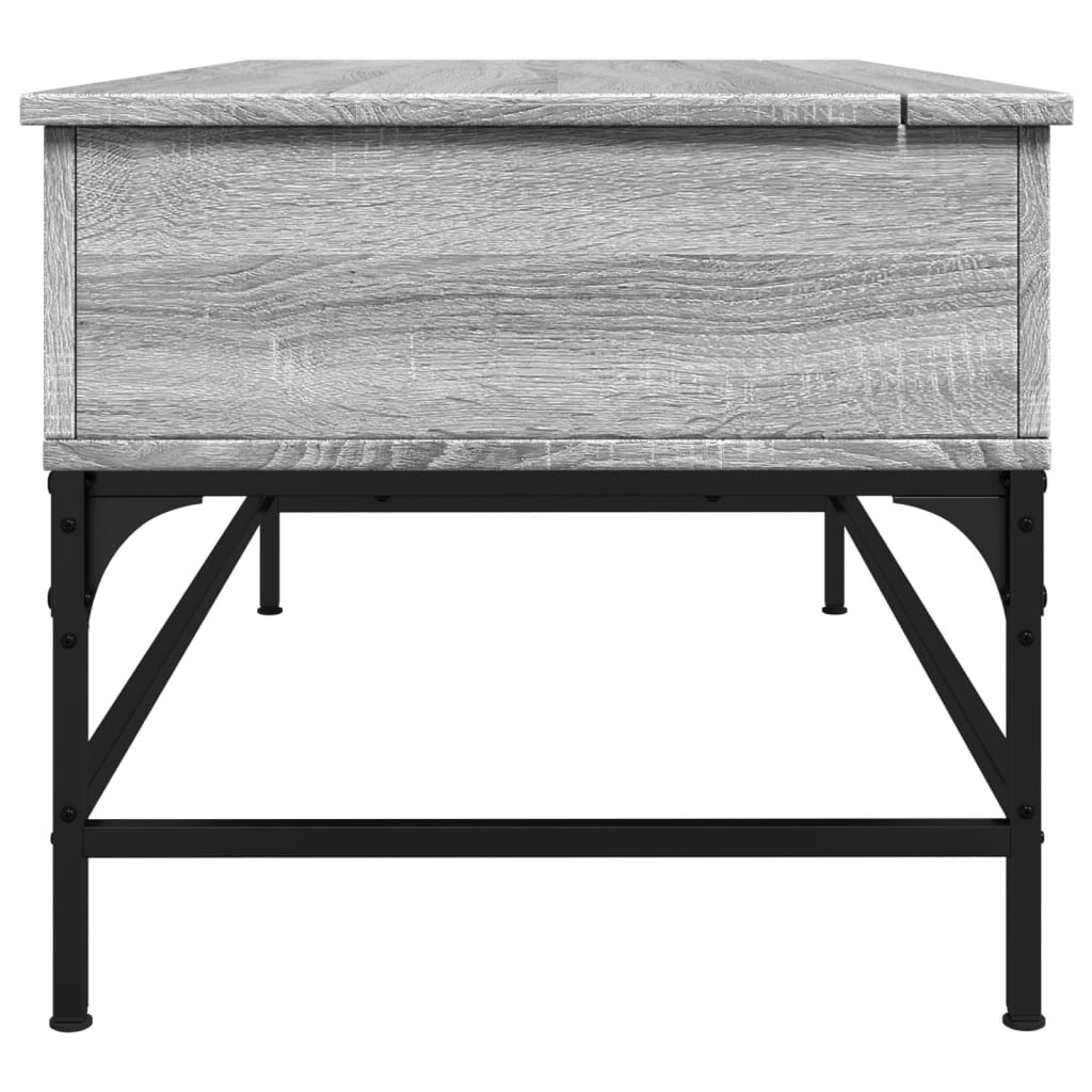 vidaXL Măsuță de cafea, gri sonoma, 100x50x45 cm, lemn prelucrat/metal