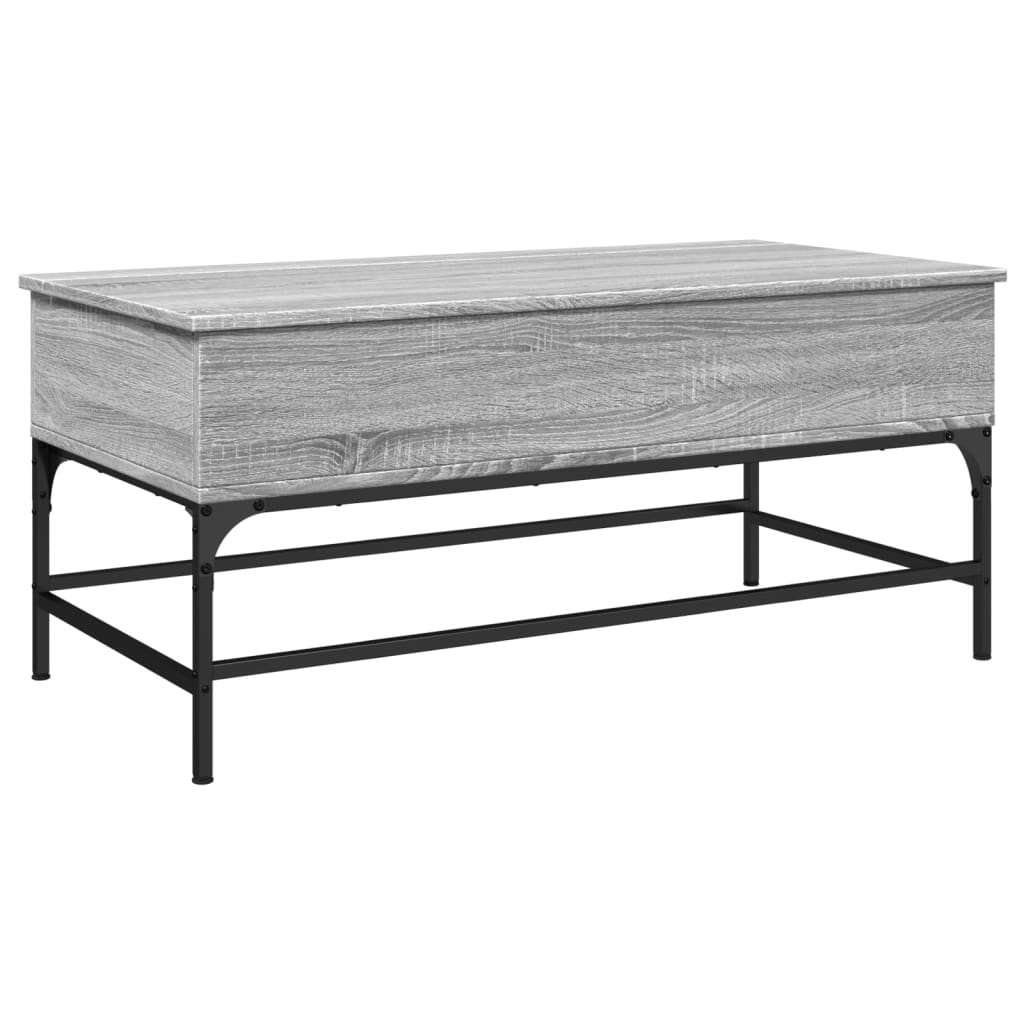 vidaXL Măsuță de cafea, gri sonoma, 100x50x45 cm, lemn prelucrat/metal