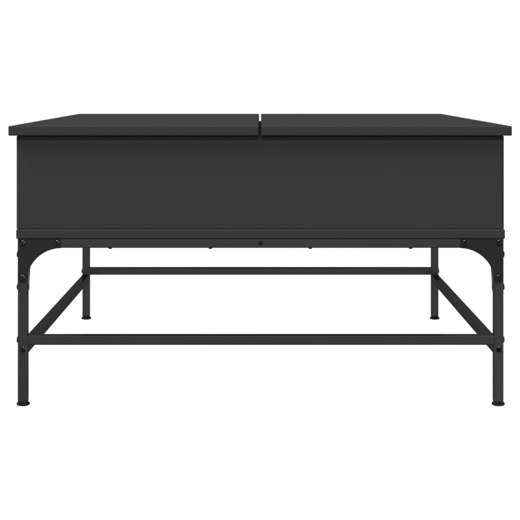 vidaXL Măsuță de cafea, negru, 80x80x45 cm, lemn prelucrat și metal vidaXL Măsuță de cafea, negru, 80x80x45 cm, lemn prelucrat și metal