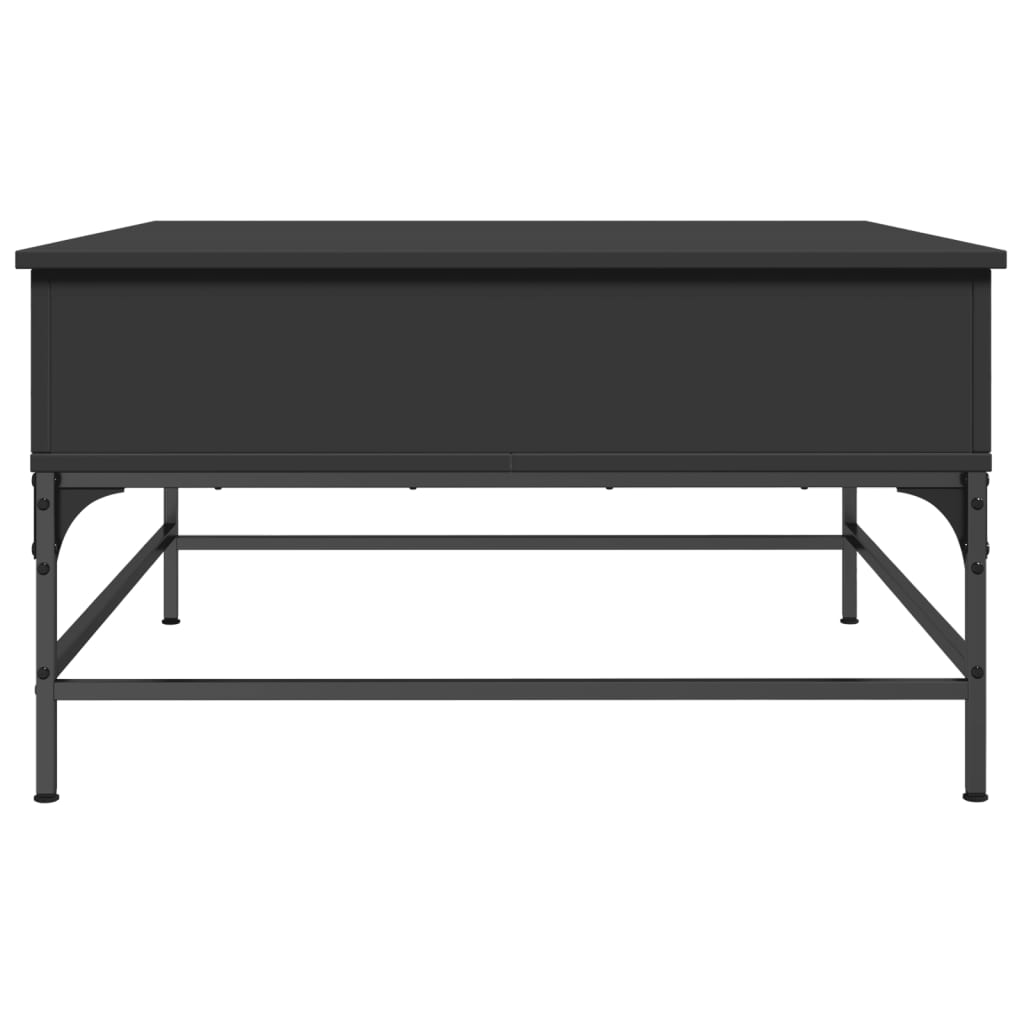vidaXL Măsuță de cafea, negru, 80x80x45 cm, lemn prelucrat și metal vidaXL Măsuță de cafea, negru, 80x80x45 cm, lemn prelucrat și metal