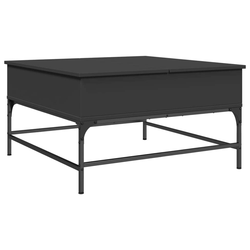 vidaXL Măsuță de cafea, negru, 80x80x45 cm, lemn prelucrat și metal vidaXL Măsuță de cafea, negru, 80x80x45 cm, lemn prelucrat și metal