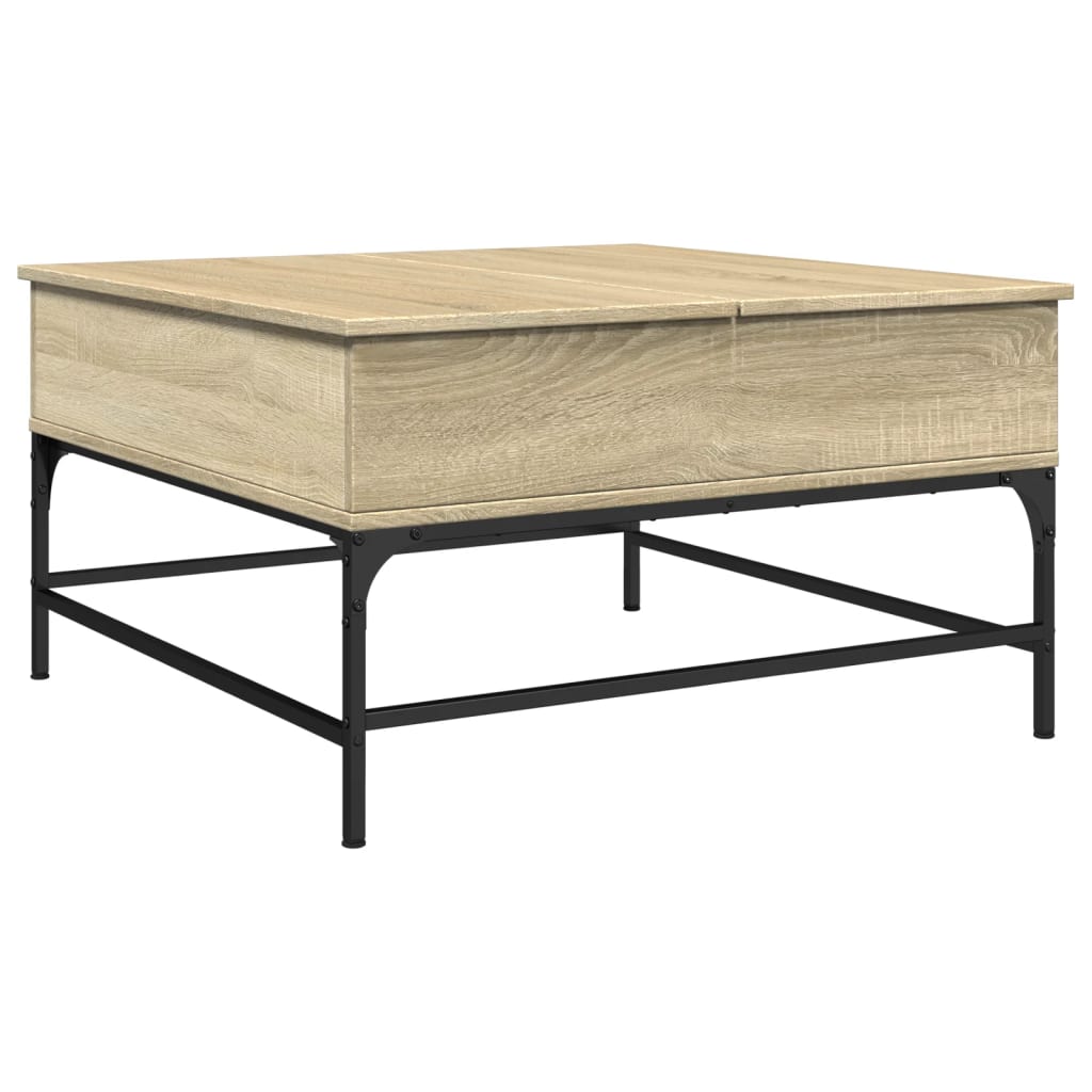 vidaXL Măsuță cafea, stejar sonoma, 80x80x45 cm, lemn prelucrat/metal vidaXL Măsuță cafea, stejar sonoma, 80x80x45 cm, lemn prelucrat/metal