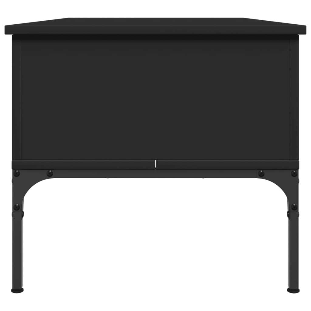vidaXL Măsuță de cafea, negru, 100x50x45 cm, lemn prelucrat și metal vidaXL Măsuță de cafea, negru, 100x50x45 cm, lemn prelucrat și metal