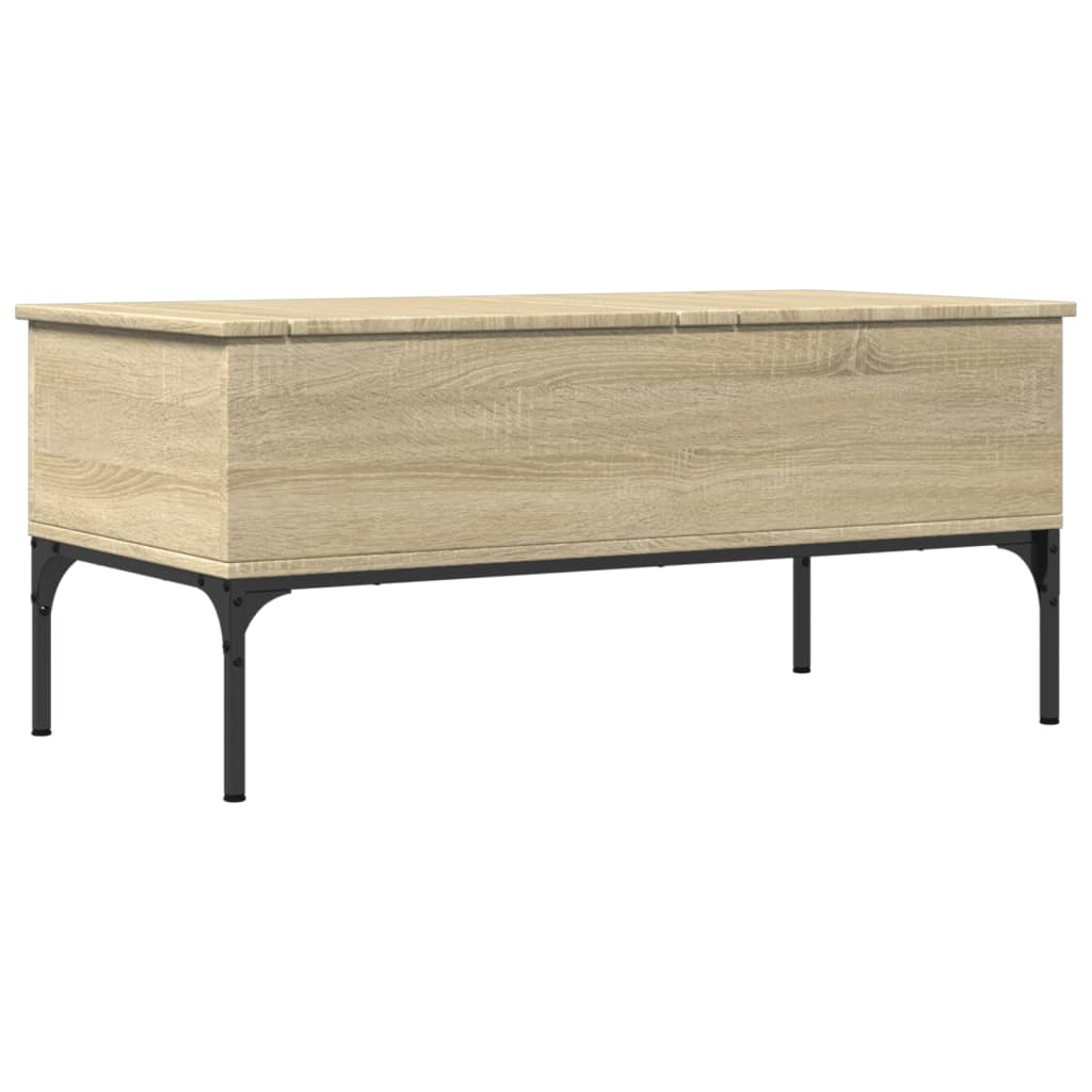 vidaXL Măsuță cafea stejar sonoma 100x50x45 cm lemn prelucrat și metal vidaXL Măsuță cafea stejar sonoma 100x50x45 cm lemn prelucrat și metal