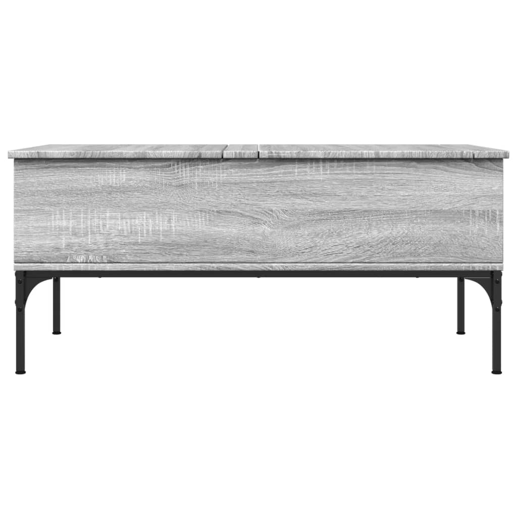 vidaXL Măsuță de cafea, gri sonoma, 100x50x45 cm, lemn prelucrat/metal