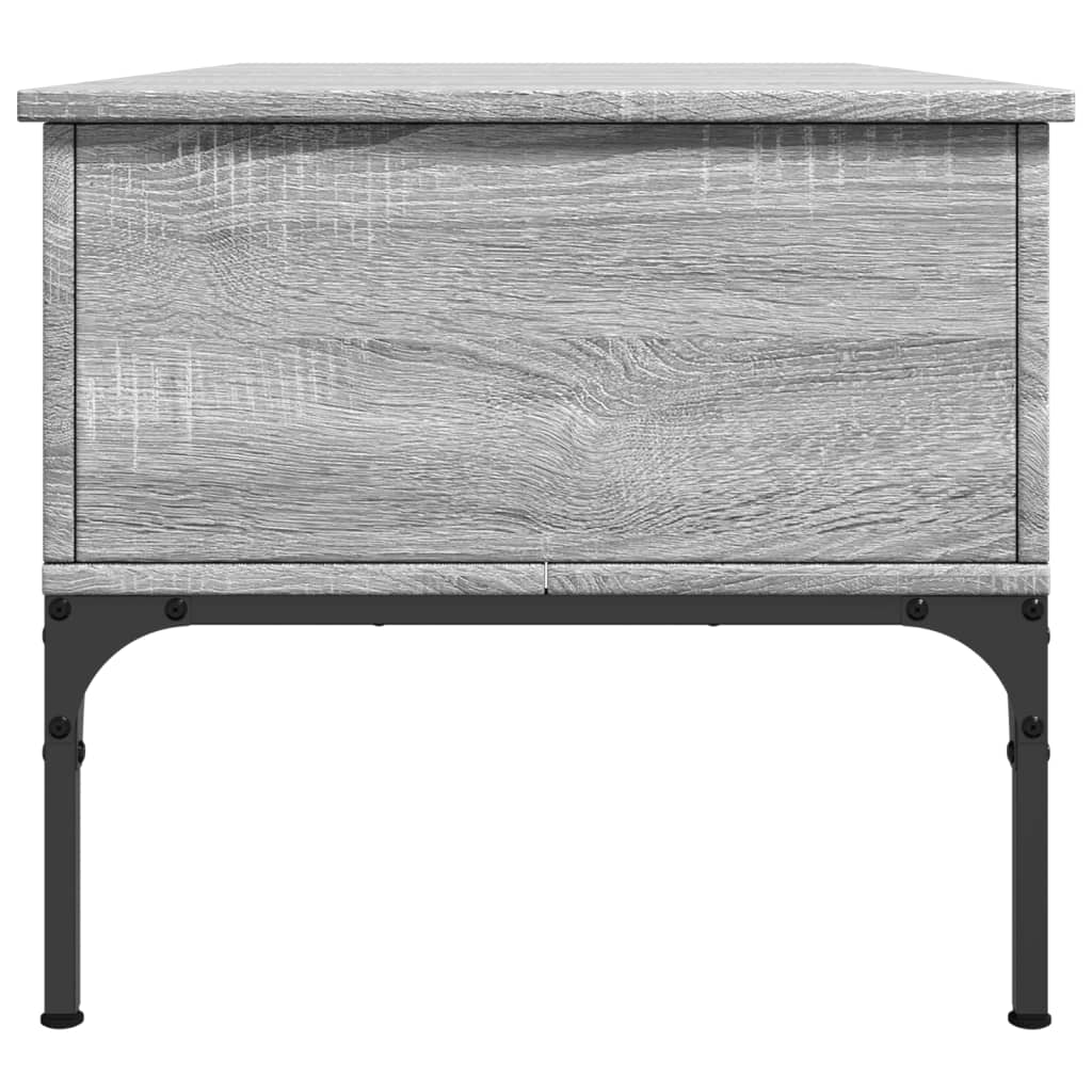 vidaXL Măsuță de cafea, gri sonoma, 100x50x45 cm, lemn prelucrat/metal
