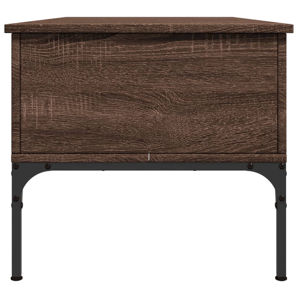vidaXL Măsuță cafea, stejar maro, 100x50x45 cm, lemn prelucrat/metal vidaXL Măsuță cafea, stejar maro, 100x50x45 cm, lemn prelucrat/metal
