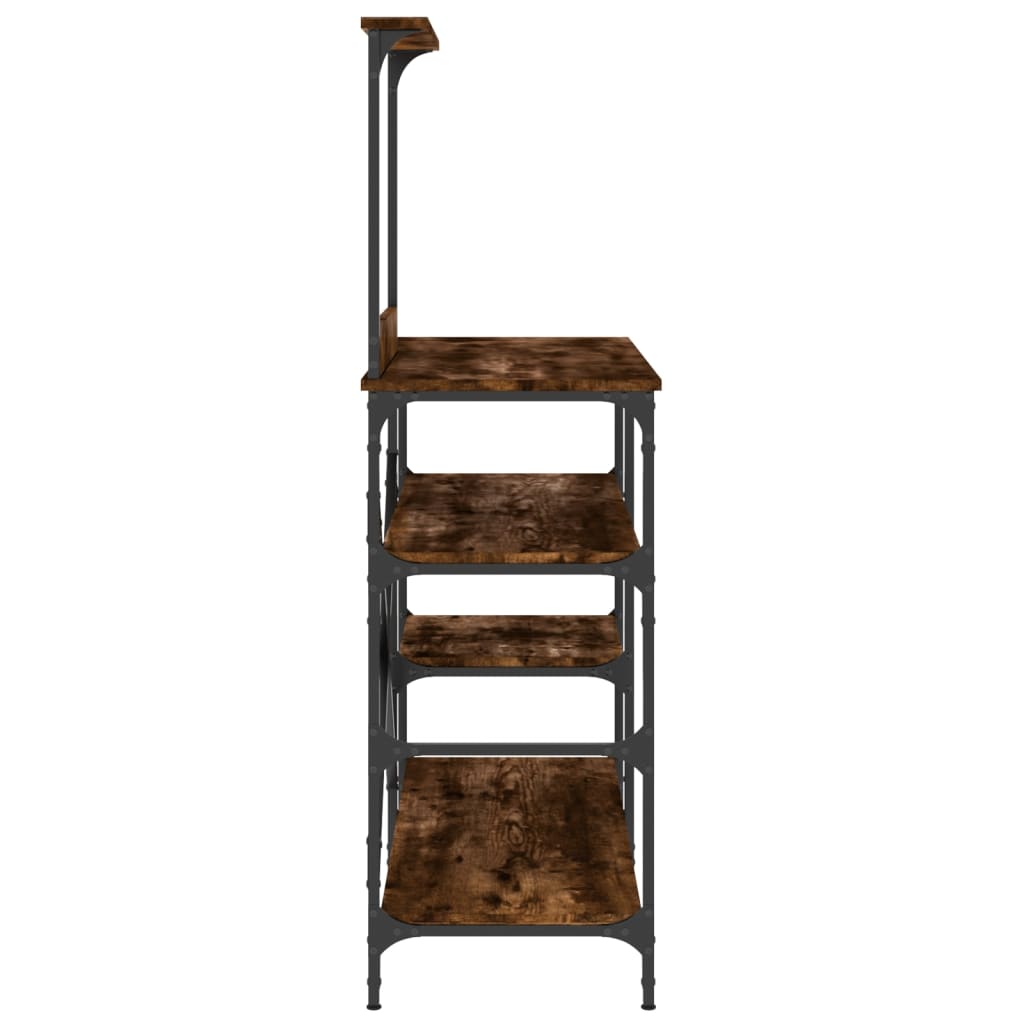vidaXL Raft brutărie, stejar fumuriu 90x40x132 cm lemn prelucrat/metal vidaXL Raft brutărie, stejar fumuriu 90x40x132 cm lemn prelucrat/metal