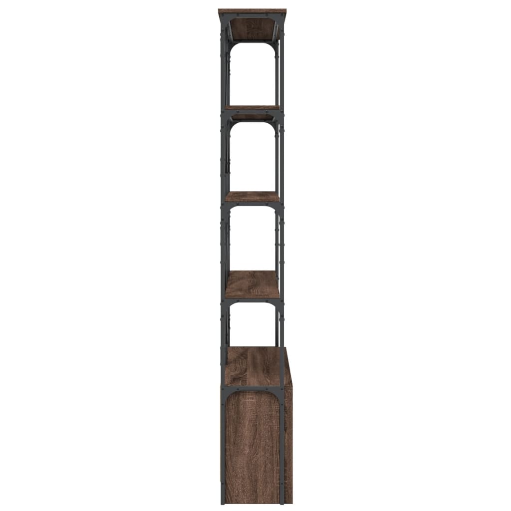 vidaXL Bibliotecă, stejar maro, 100x26x180 cm, lemn prelucrat/metal