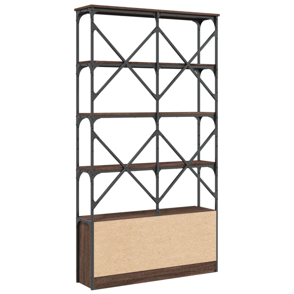 vidaXL Bibliotecă, stejar maro, 100x26x180 cm, lemn prelucrat/metal