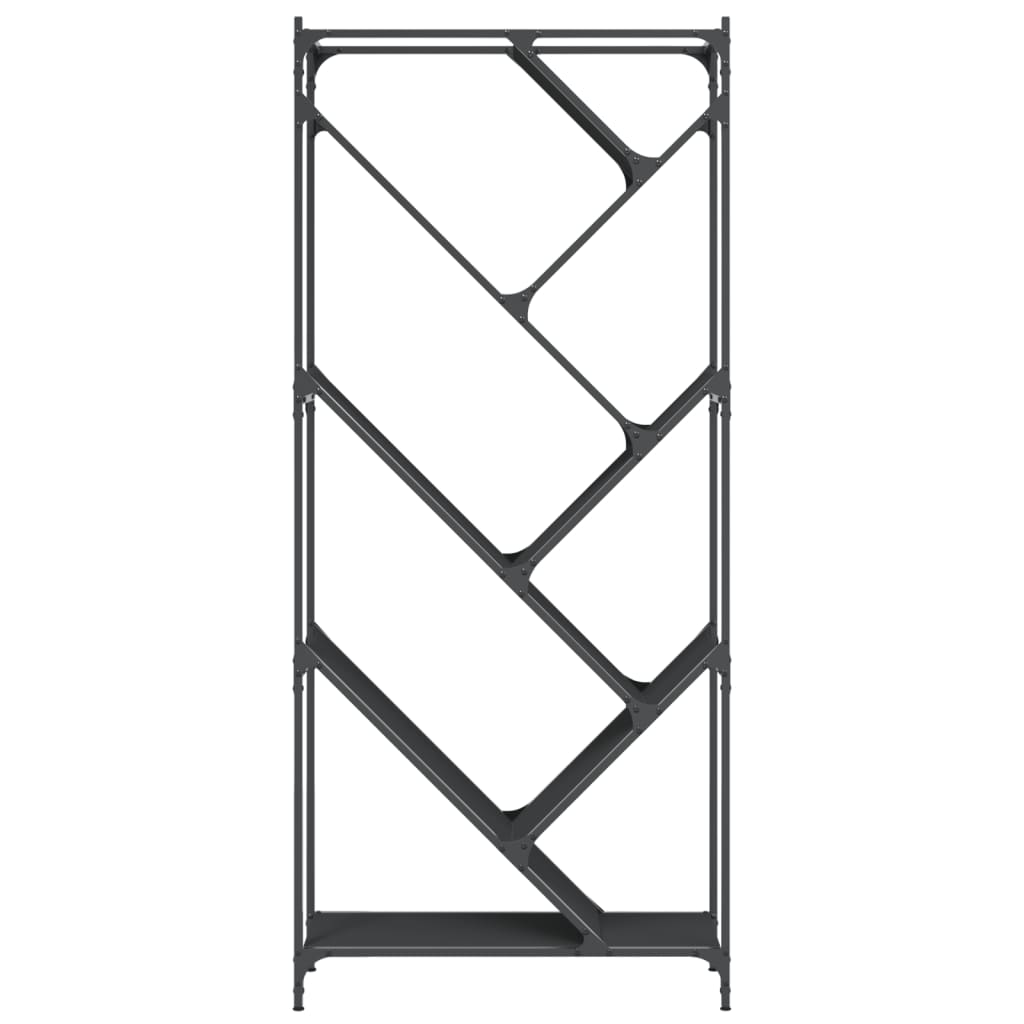 vidaXL Bibliotecă, negru, 79x30x180 cm, lemn prelucrat și metal vidaXL Bibliotecă, negru, 79x30x180 cm, lemn prelucrat și metal