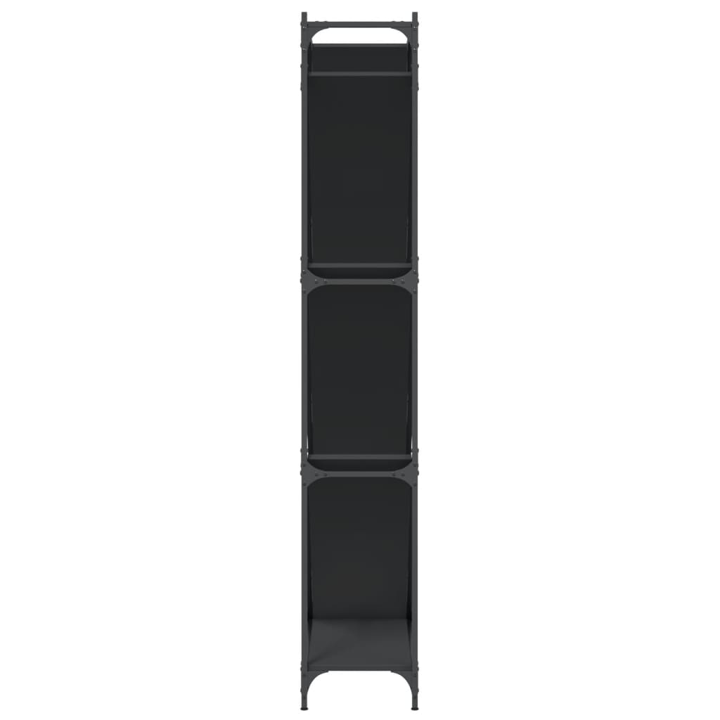 vidaXL Bibliotecă, negru, 79x30x180 cm, lemn prelucrat și metal vidaXL Bibliotecă, negru, 79x30x180 cm, lemn prelucrat și metal
