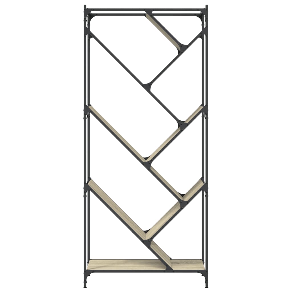 vidaXL Bibliotecă, stejar sonoma, 79x30x180 cm, lemn prelucrat/metal vidaXL Bibliotecă, stejar sonoma, 79x30x180 cm, lemn prelucrat/metal